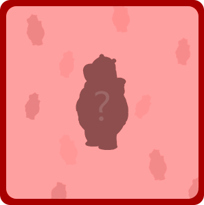 Quadrado vermelho, que simboliza um item do jogo da memória por virar. No centro encontra-se a silhueta de um urso.